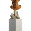L'apprendista uomo - terracotta, gesso, legno - cm 82x26x29