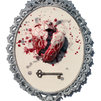Heart and key - terracotta ceramica, chiave, cornice - cm 30x41x7