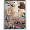 Post-ideology - ceramica, legno, pvc, carta da parati, resine, insetti, objet trouvè - cm 86x116x18