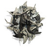 Black Birds - terracotta ceramica dipinta, objet trouvé, legno e plexiglass - cm 65x68x14