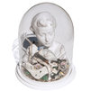 San Giovannino - 2018 - terracotta ceramica dipinta, objet trouvé e campana di vetro - cm 35x42x35